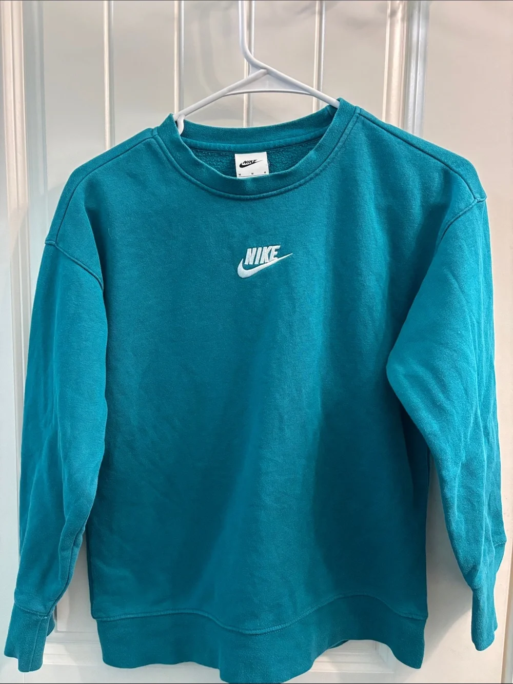 Nike Teal Pullover Sweatshirt with White Swoosh